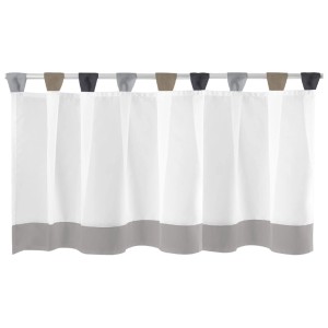 Arsvita Bistrogardine Grau/Schwarz, 150x45cm, mit Schlaufen für Cafehaus-Stange.