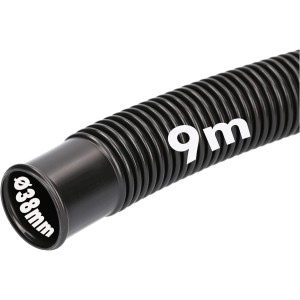 Schwarzer, geriffelter Amapool Poolschlauch Basics, 9 m lang, für Poolbau.