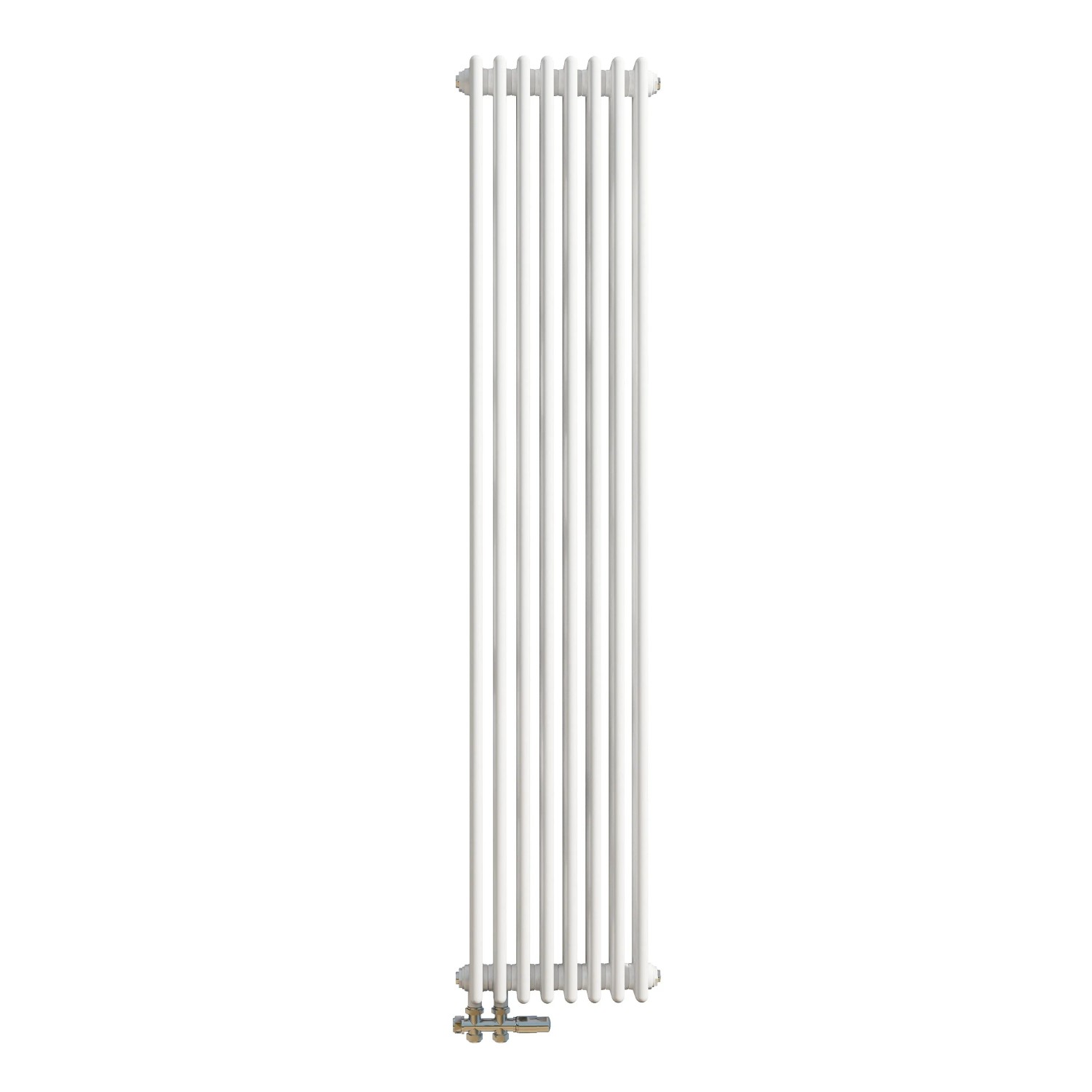 Duschparadies 3 Säulen Traditioneller Heizkörper in Gusseisen-Optik 1800x380mm 1552W für Warmwasserbetrieb Weiß