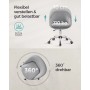 Grauer, höhenverstellbarer Songmics Schreibtischstuhl ohne Armlehnen, 360° drehbar.