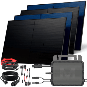 SUNNIVA Balkonkraftwerk 2000 W mit MARSTEK 800 W Wechselrichter inkl.5m Kabel 4x 500 W Solarmodule Bifazial Fullblack Glas-Glas
