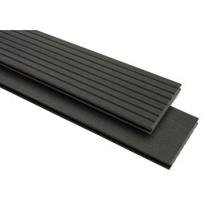 GartenLand WPC Terrassendiele Vintage Massiv, anthrazit, genutet und glatt, 20x145x3000 mm.