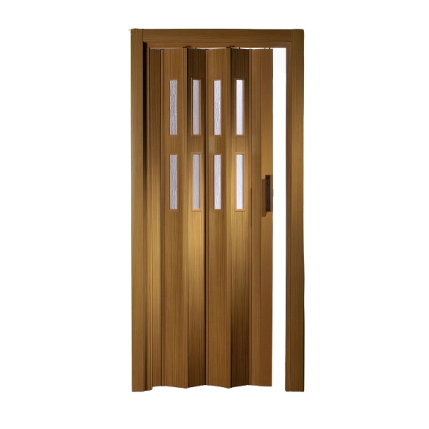 Thumbnail - Forte Premium Kunststoff Falttür Luciana mit 2 Fenstern in Buche