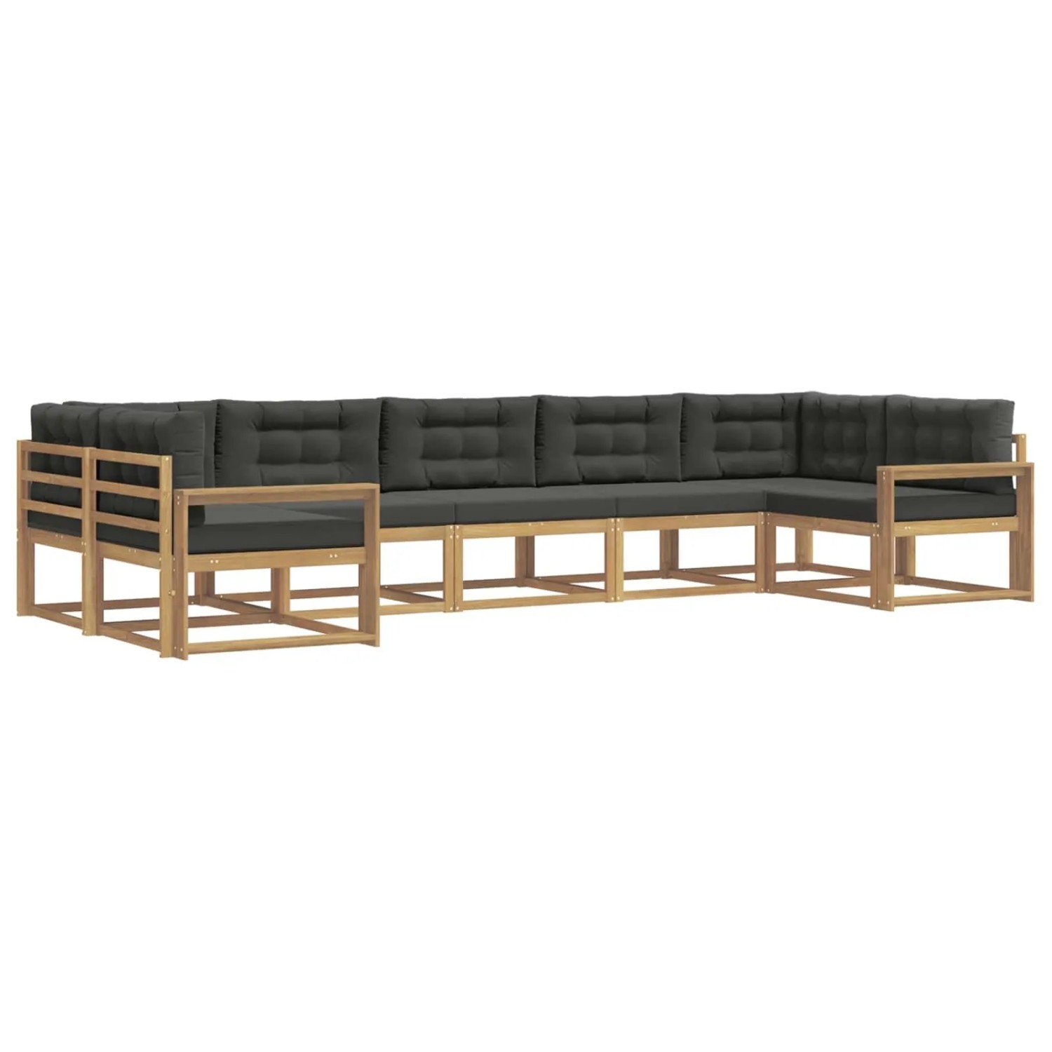 vidaXL Outdoor-Sofagarnitur mit Kissen 7 Stk Weiß und Anthrazit 3386976