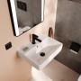 Hansgrohe Handwaschbecken Xanuia Q, 45x34 cm, Weiß, mit Armatur in modernem Bad.