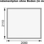 Fundamentplan des Karibu Holz-Gartenhauses Neuenburg 2 (208x210cm) ohne Boden.