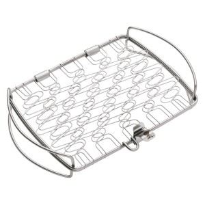 Weber Fisch- & Gemüsehalter klein aus Edelstahl für Grills ab 37cm Durchmesser.