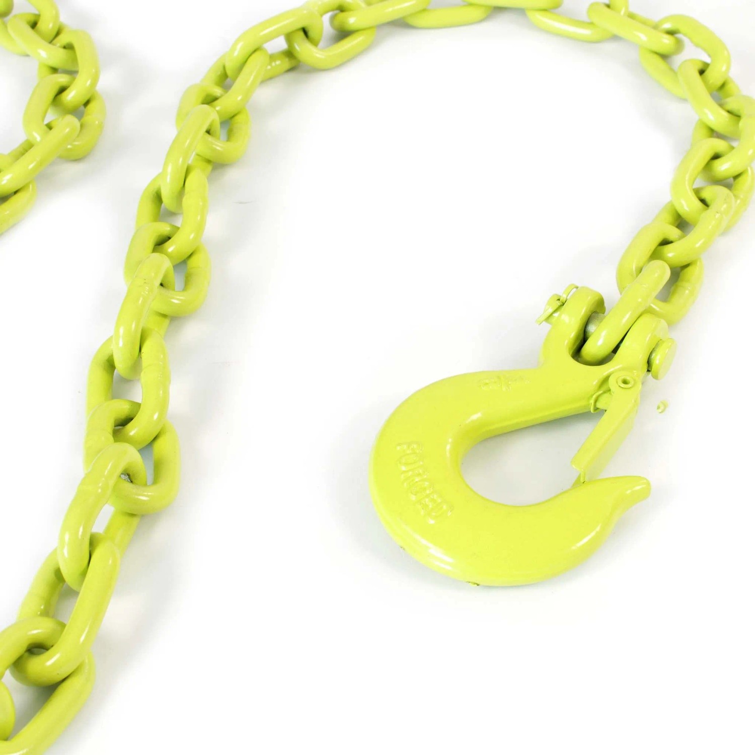 Gelbe Xpotool Forstkette, 8mm Rundstahl-Glieder, Sicherheitshaken für Holzrücken.