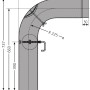 Technische Zeichnung: Justus Rohr-Set Ø 150 mm, gussgrau, mit Maßen. Zubehör für Kamine & Öfen.