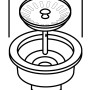 Skizze: Kirchhoff Siebkörbchen Spüle Eco Save, Edelstahl, 114mm breit, für Spülbecken.