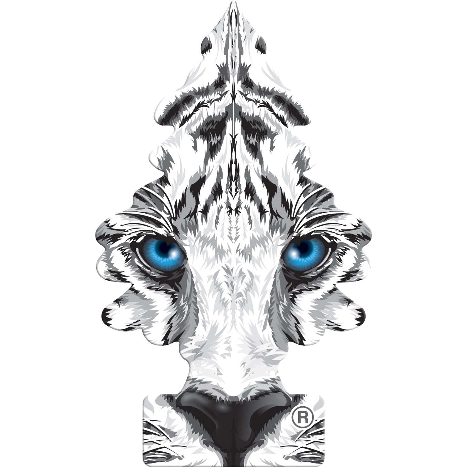 Wunderbaum Wild Instinct Duftbaum mit Tiger-Motiv für frischen Duft im Auto.