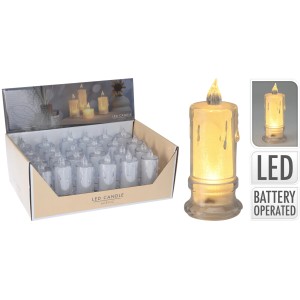 Transparente LED Deko-Kerze, Ø 4,7 cm x 11 cm, für stimmungsvolle Beleuchtung.