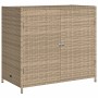 Beiger VidaXL Gartenschrank aus Poly Rattan, 83x45x76 cm, ideal zur Aufbewahrung im Garten.