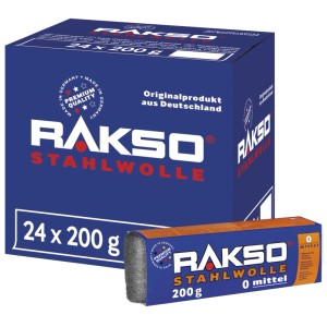 RAKSO Stahlwolle Banderole Sorte 0 Mittel 24 x 200g