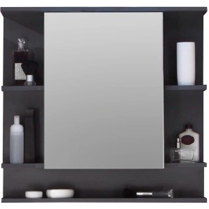 Trendteam Spiegelschrank TetisBad Graphit, 72 cm breit, mit Ablageflächen und Spiegel.