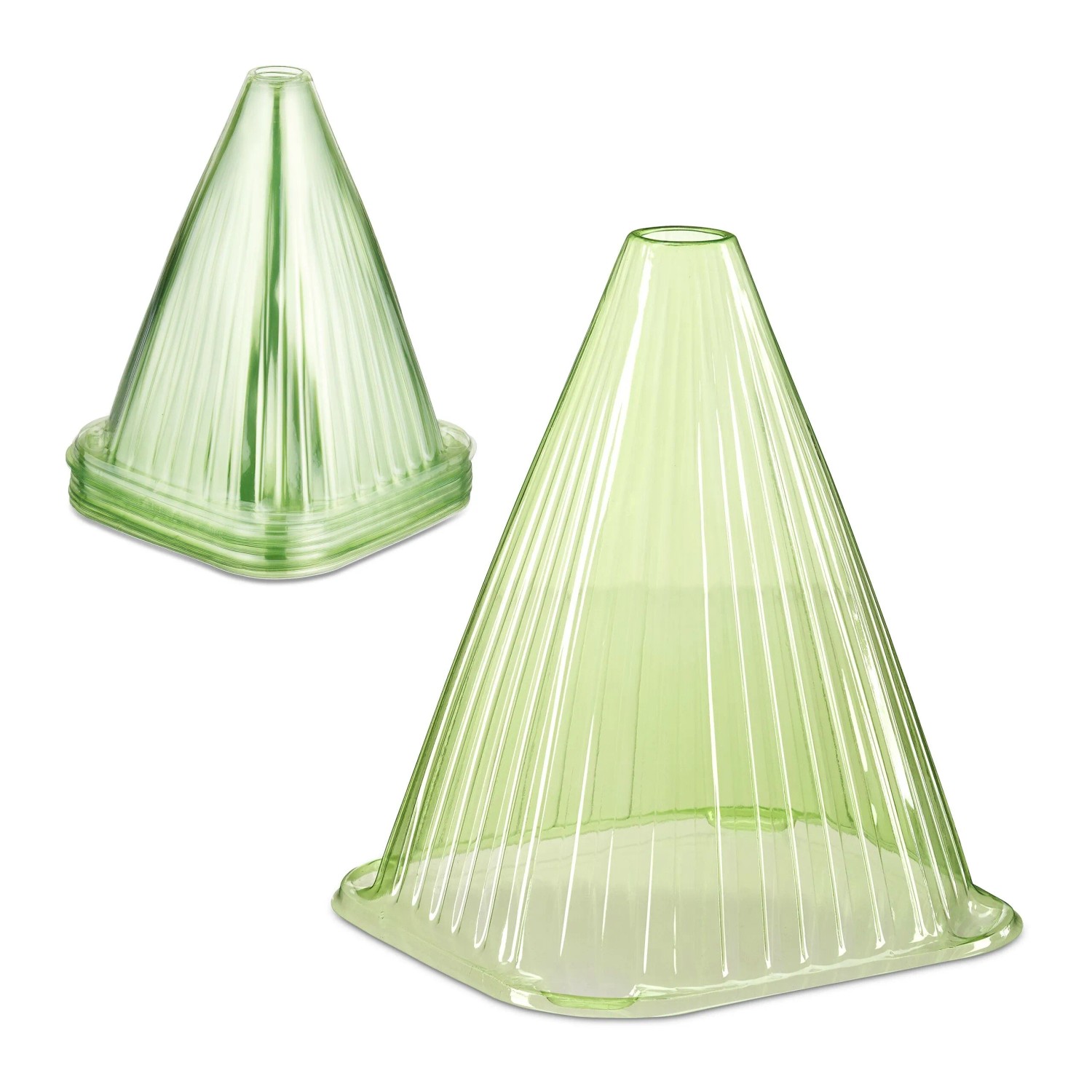 Relaxdays Pflanzenhut 32er Set PVC Hellgrün Belüftet 22 cm x 19 cm x 19 cm