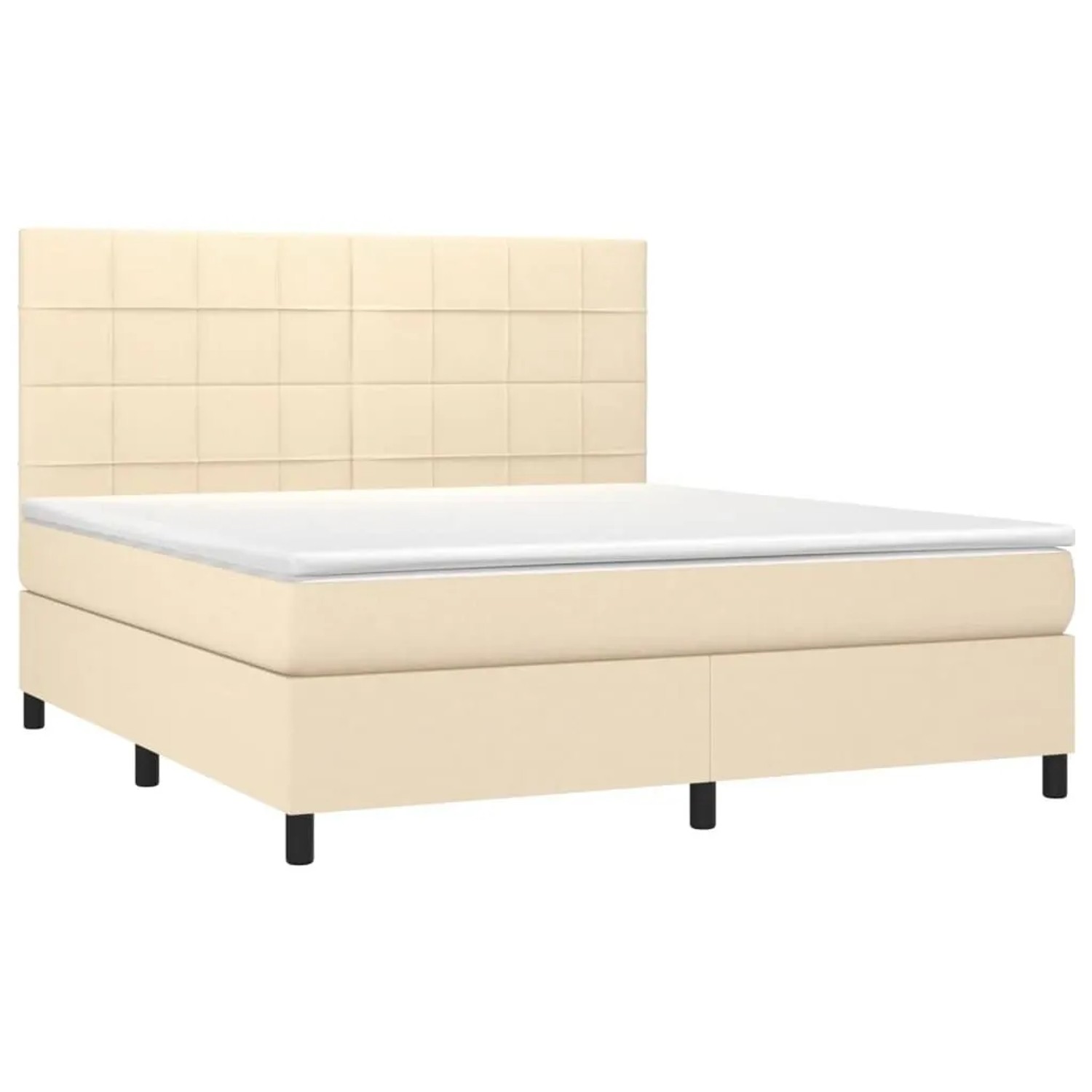 vidaXL Boxspringbett mit Matratze & LED Creme 160x200 cm Stoff 3134890 günstig online kaufen