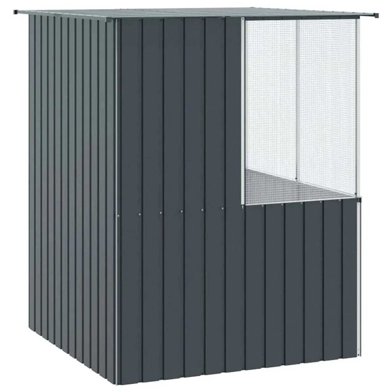 vidaXL Vogelkäfig Anthrazit 154 x 154 x 200 cm Verzinkter Stahl 3325168_4