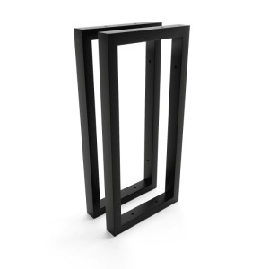 Zwei schwarze, matte HEVVA REUSS Waschtisch-/Regalhalterungen aus Metall, 20 cm tief, für stabile Wandmontage.