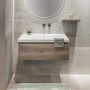 Mintfarbener Schöner Wohnen Badteppich Bali (67x110 cm) im Badezimmer.