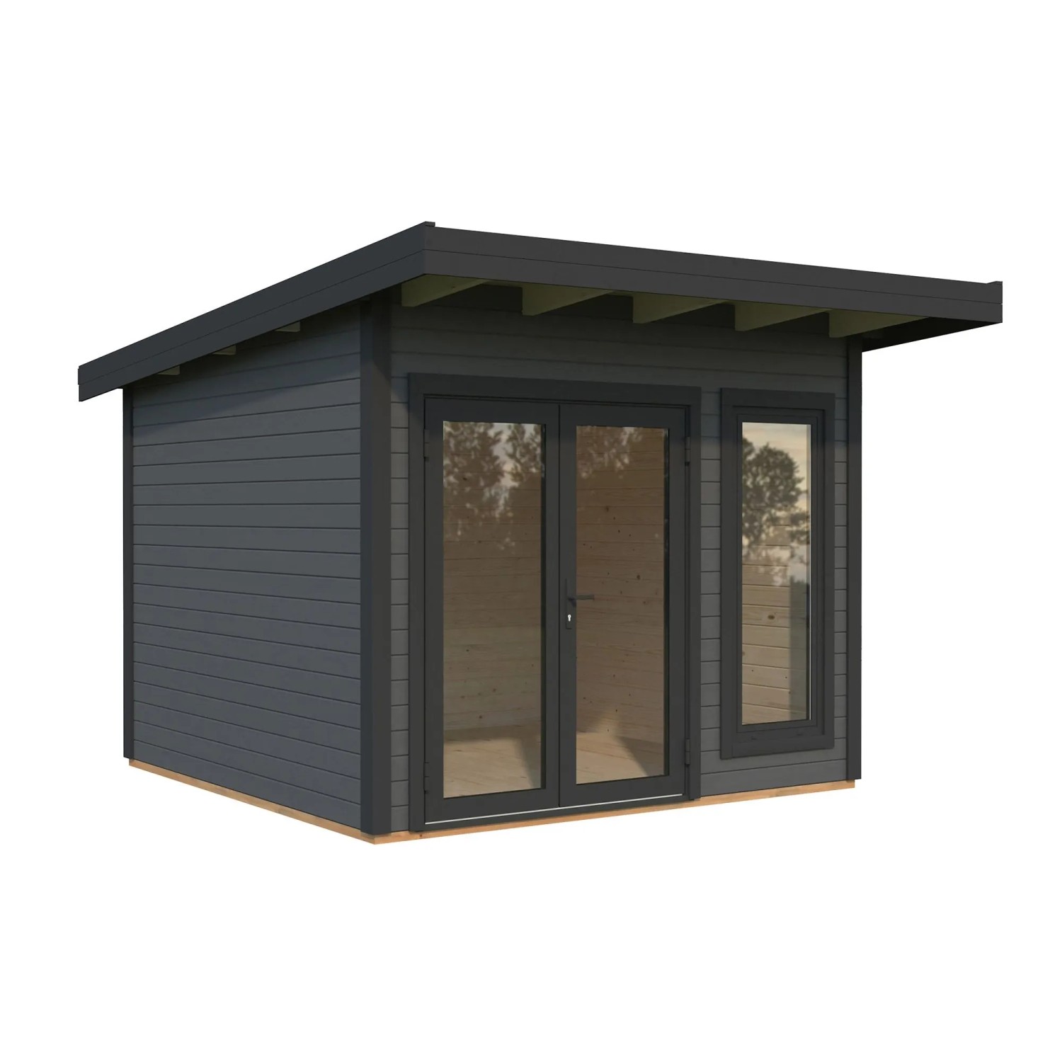 Palmako Holz-Gartenhaus Aurelia Pultdach Lackiert 296 cm x 300 cm 8,4 m²