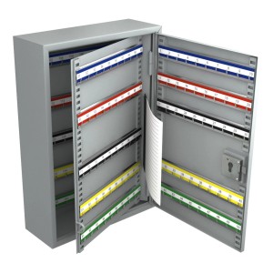 Basi - Schlüsselschrank - SS 100 PZ - Grau - vorgerichtet für Profil-Halbzylinder - 150 Haken - 2171-0150