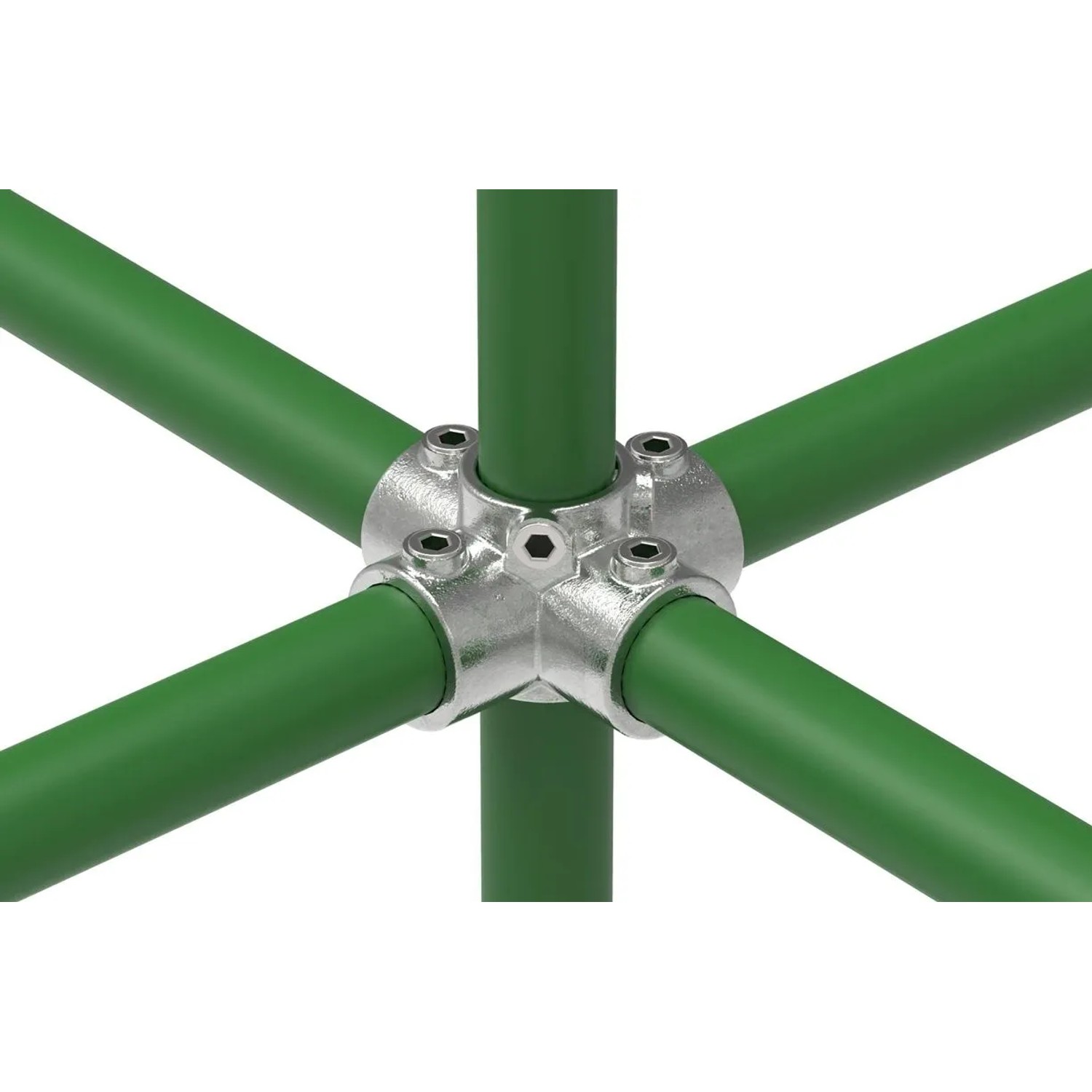 FeNau Rohrverbinder Kreuzstück Für Stützrohr Ø 42,4 mm 1 1/4 Zoll Temperguss Verzinkt 158C42