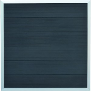 T & J WPC-Zaun Malö in Anthrazit, 180x180 cm, mit Aluminiumrahmen. Sichtschutzzaun für den Garten.