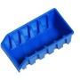 Blaue LUX Lagersichtbox Größe 2 lang, stapelbar und zur Wandmontage geeignet.