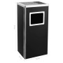 DELUKE Standaschenbecher für draußen, 45L, schwarz, mit Mülleimer und Inneneimer.