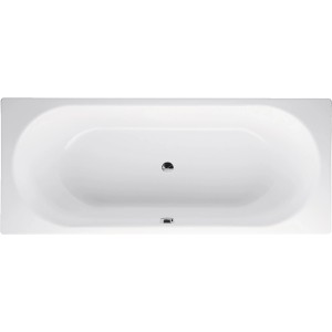 Rechteckige, weiße Badewanne Bette Starlet, 180x80 cm, mit mittigem Ablauf.