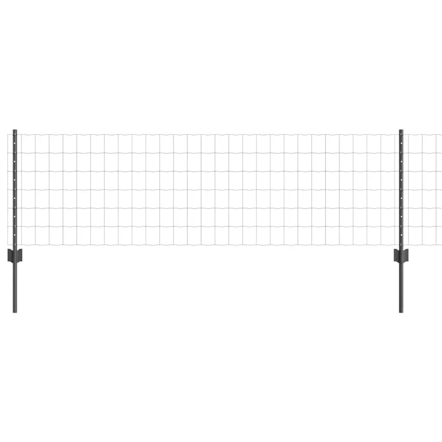 vidaXL Zaun mit Pfosten Grau 0,6 x 50 m Stahl und PVC 3336126