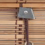 Detailaufnahme: OBI Bambus-Raffrollo Mataro Eiche, Schnurzug und Mechanik sichtbar.