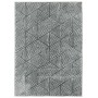 Grauer Kurzflor Teppich mit modernem geometrischem Streifenmuster. HOMCOM Wohnzimmerteppich.