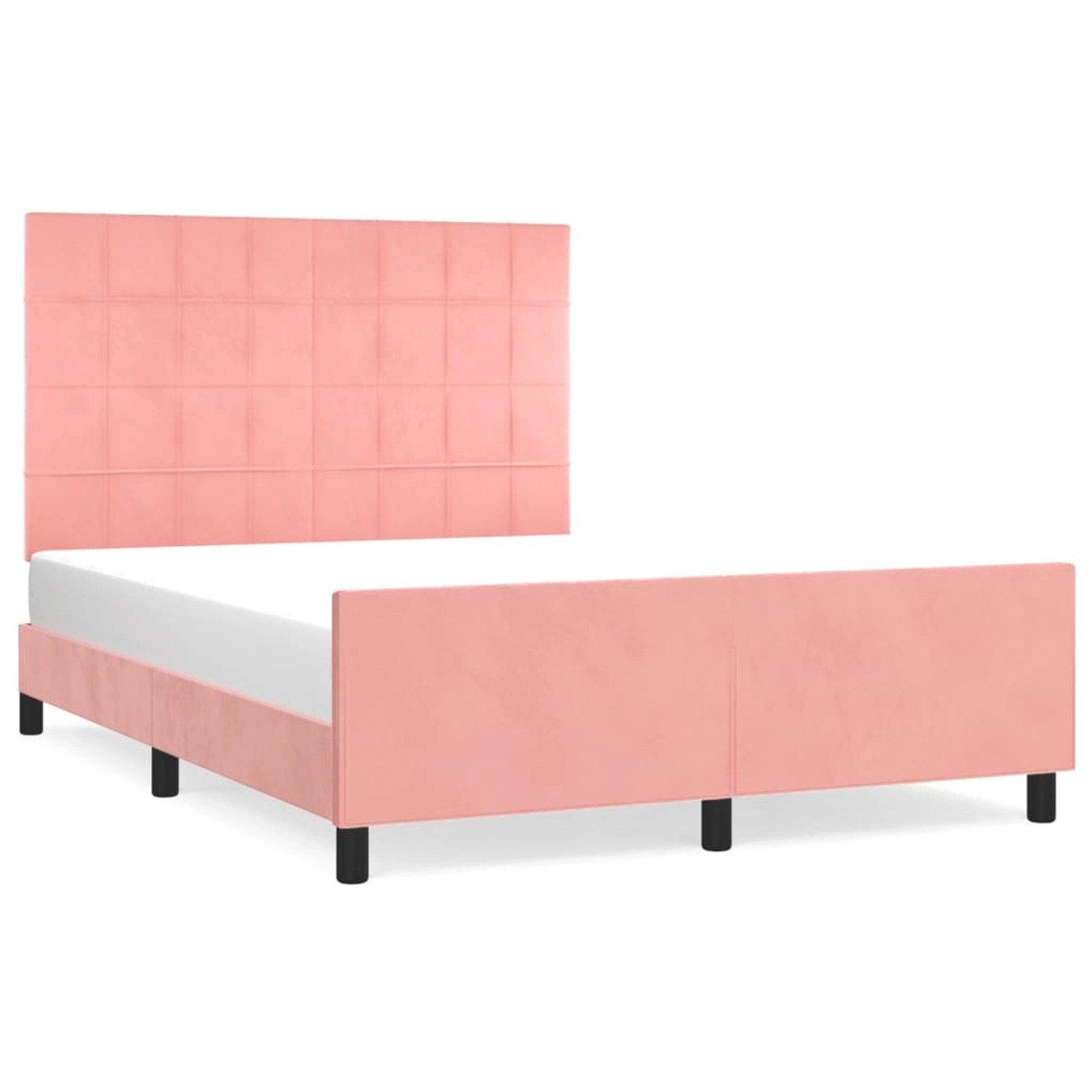 vidaXL Bettgestell mit Kopfteil Rosa 140x190 cm Samt 3125756 günstig online kaufen