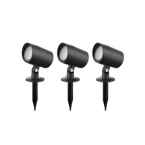 Lindby 3er Set LED Smart Home Wegbeleuchtung Garten Nycta 10020192 Dimmbar Modern in Schwarz 3-flammig