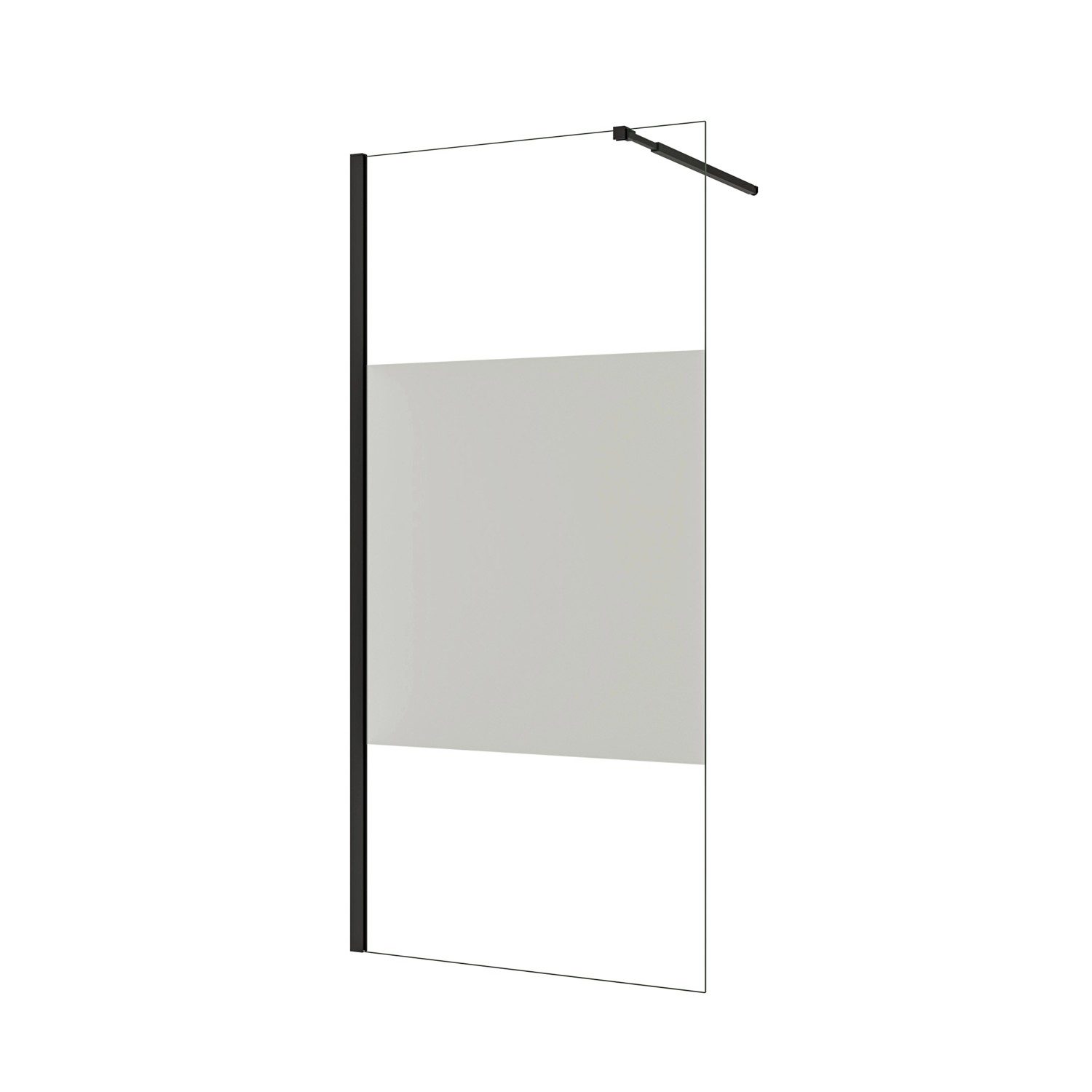 AICA Walk in Duschwand B.80 x H.200cm Milchglasstreifen Duschabtrennung 8mm günstig online kaufen