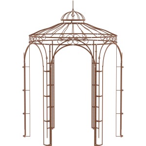 Eleo Pavillon Metall Siena, unbeschichtet, 265 cm hoch, Ø 210 cm. Ideal für kleine Gärten.