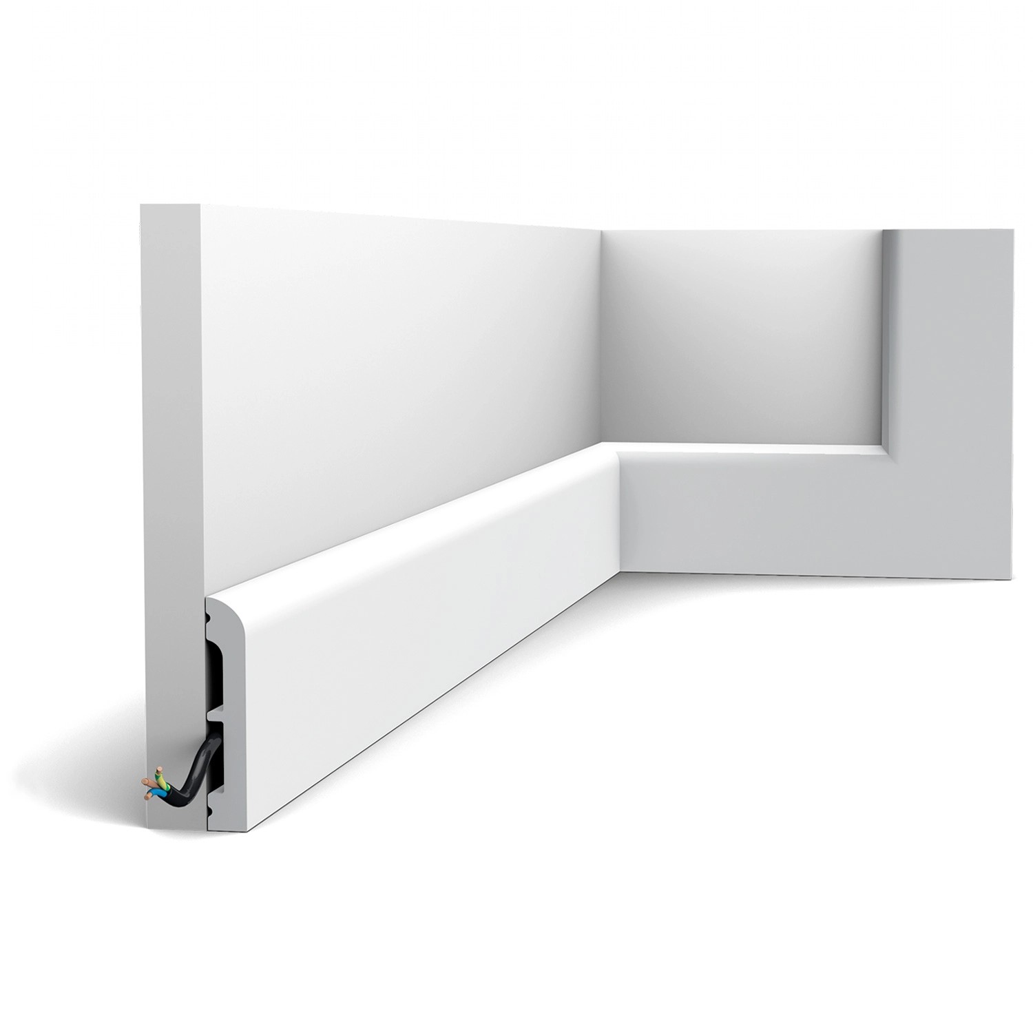 ORAC DECOR SX183-RAL9003 AXXENT CASCADE Sockelleiste bereits lackiert 2 m 200 cm x 1,3 cm x 7,5 cm Weiß
