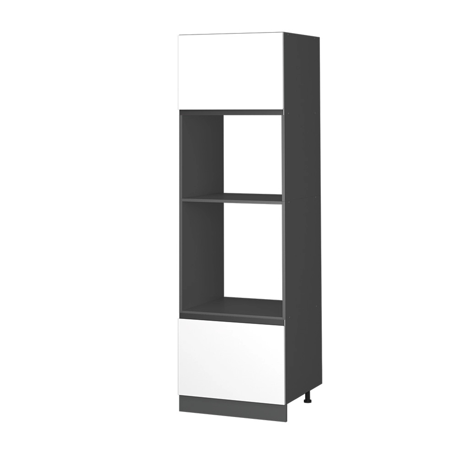 Vicco Mikrowellenschrank R-Line Küchenregal für die Mikrowelle Weiß/Anthrazit 60 cm J-Shape