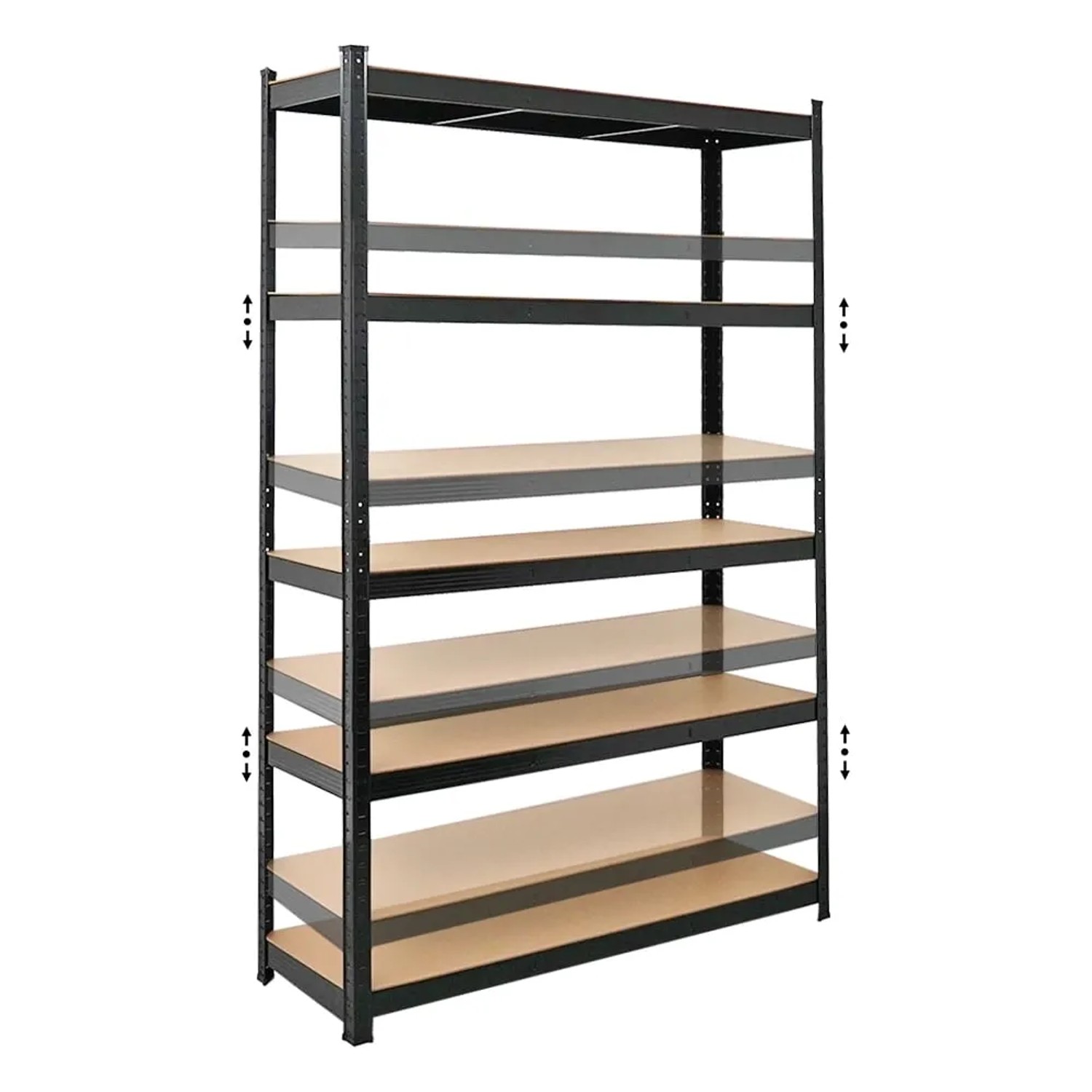 Schwarzes PROREGAL Schwerlastregal Ragnar mit 5 Böden, ideal als Kellerregal oder Garagenregal.