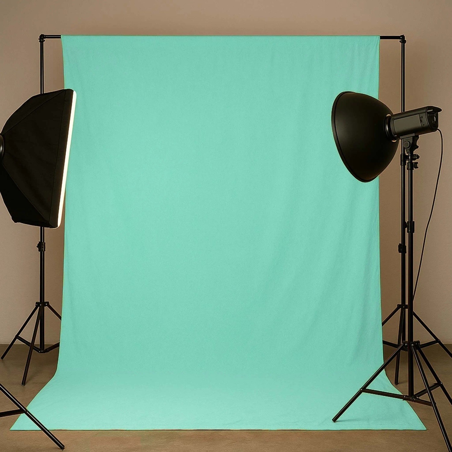 Walimex Stoffhintergrund Mintgrün 2,85X6M 140G/M² Baumwolle Foto Hintergrund_7