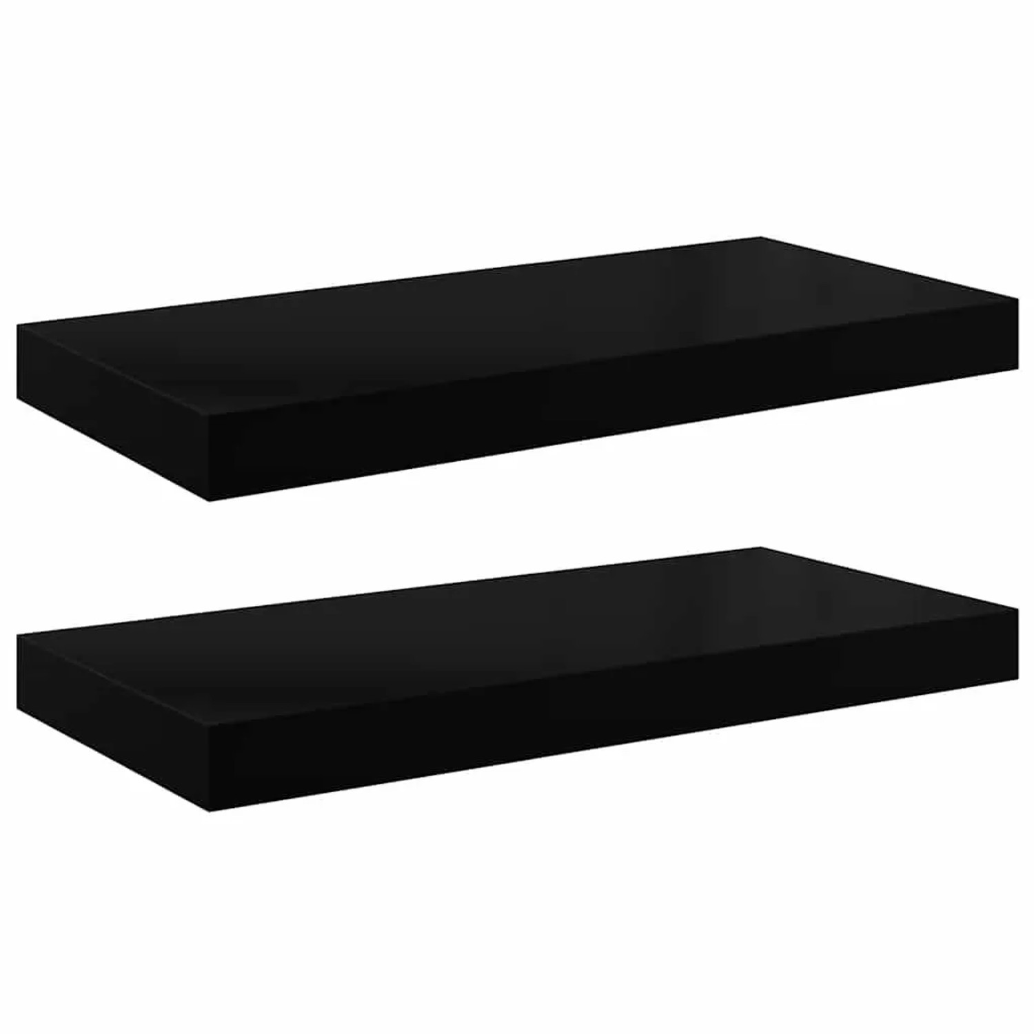 vidaXL Schweberegale 2 Stk Hochglanz-Schwarz 50x23x3,8 cm MDF 323767
