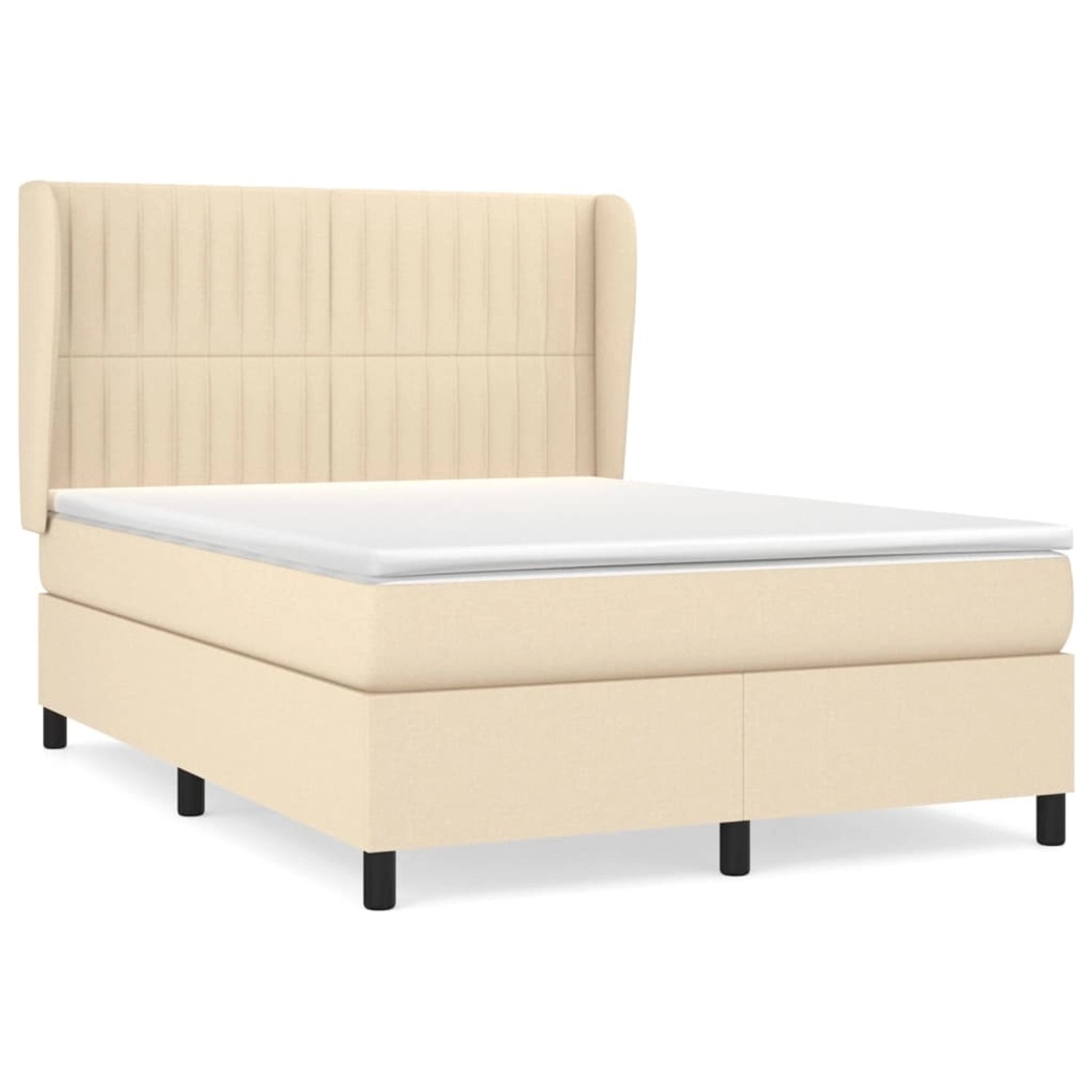 vidaXL Boxspringbett mit Matratze Creme 140x200 cm Stoff 3128130 günstig online kaufen