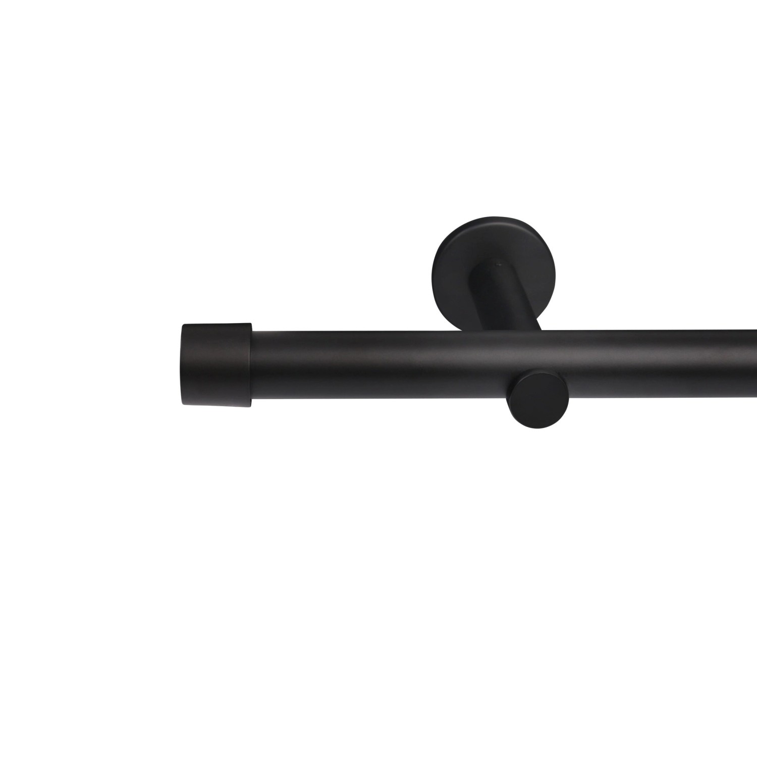 Deco-Raum Gardinenstange nach Maß 1-Lauf Kappe Ø 25mm Schwarz 210cm_8