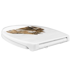 Banjado WC-Sitz Familie mit Wolf-Motiv, Absenkautomatik, Kindersitz, Polypropylen, weiß.