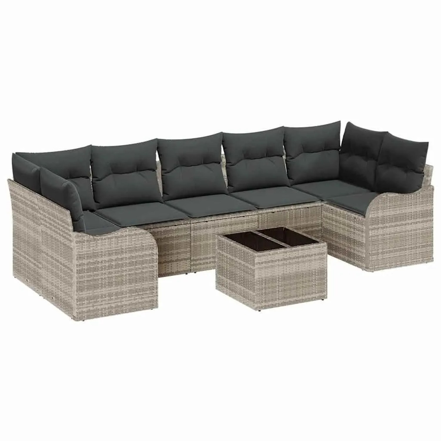 vidaXL Gartensofa-set Hellgrau 55 x 55 x 37 cm Poly-Rattan 3345622 günstig online kaufen