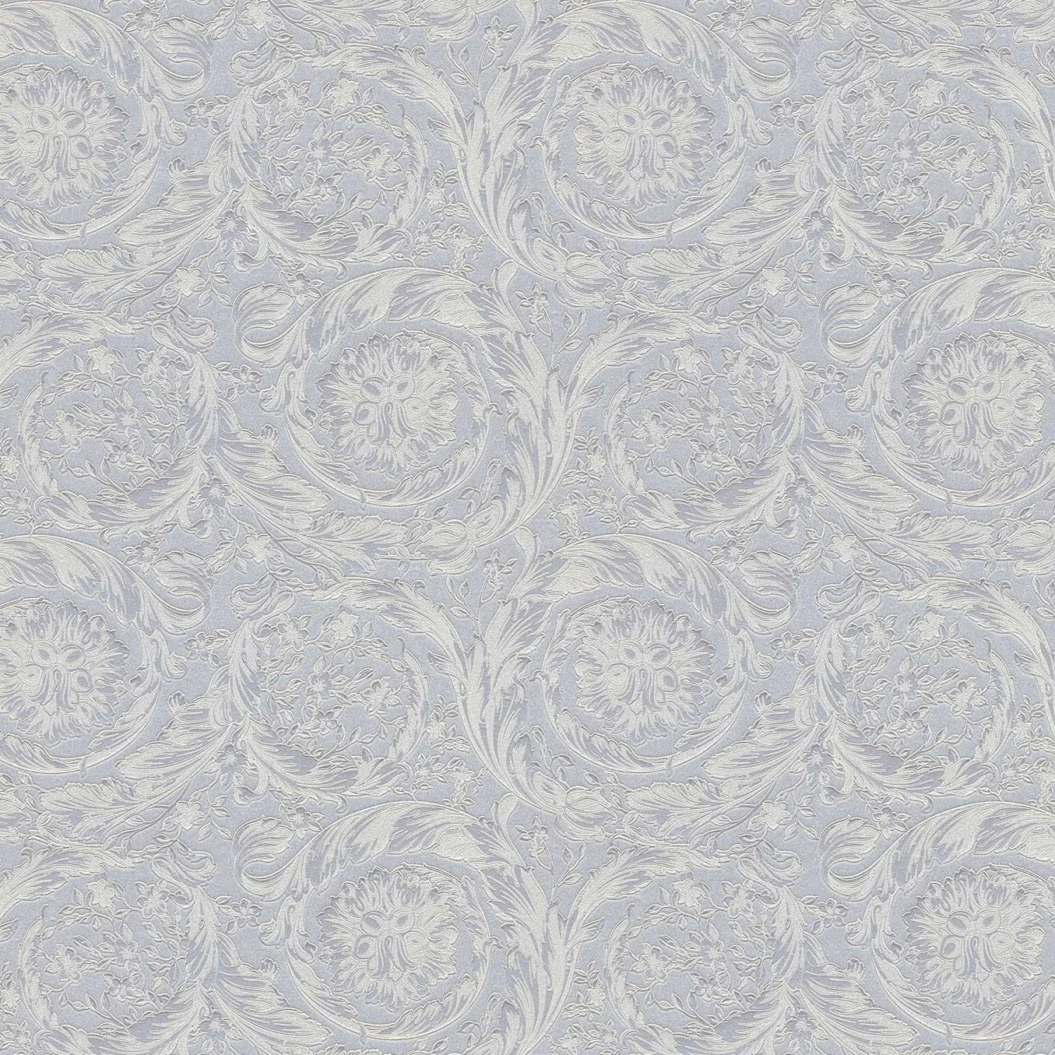 Bricoflor Tapete in Blau Grau mit Barock Muster Englische Ornament Tapete im Vintage Stil Neobarock Vliestapete für Schlafzimmer und Badezimmer