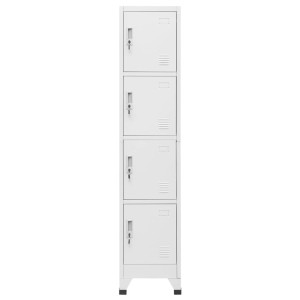 Grauer vidaXL Schließfachschrank mit 4 Fächern aus Stahl, ideal für Büro oder Umkleideraum.