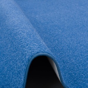 Detailansicht: Blauer, runder Snapstyle Trend Velours Teppich Joy, Kurzflorteppich.